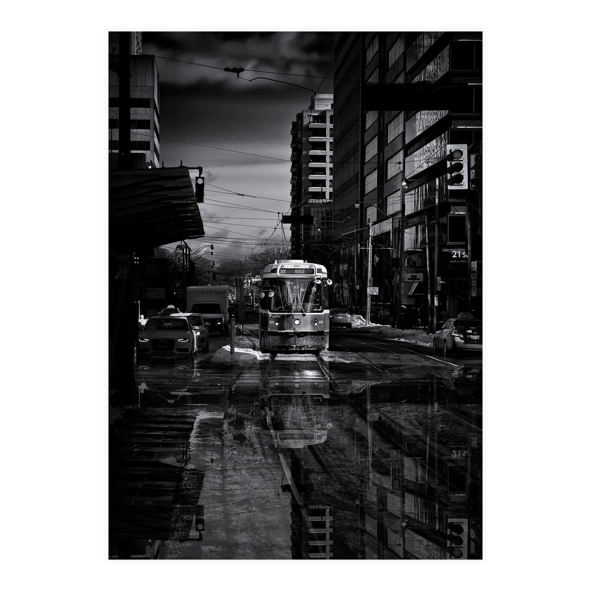 The 512 St. Clair Streetcar Toronto Canada Reflection (Print Only)