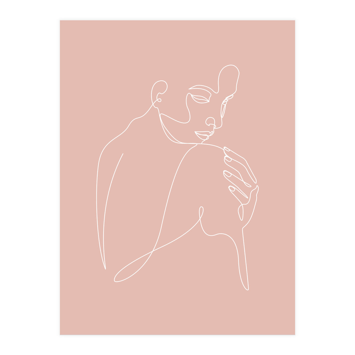 Sleep woman line pink (Print Only)