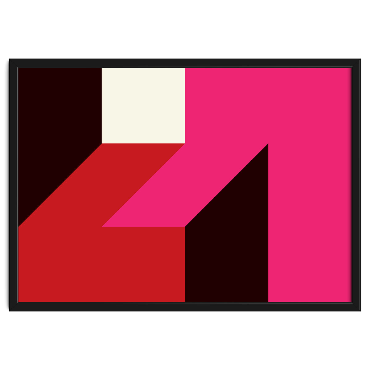 Geometric Shapes No. 62 - red, magenta & black