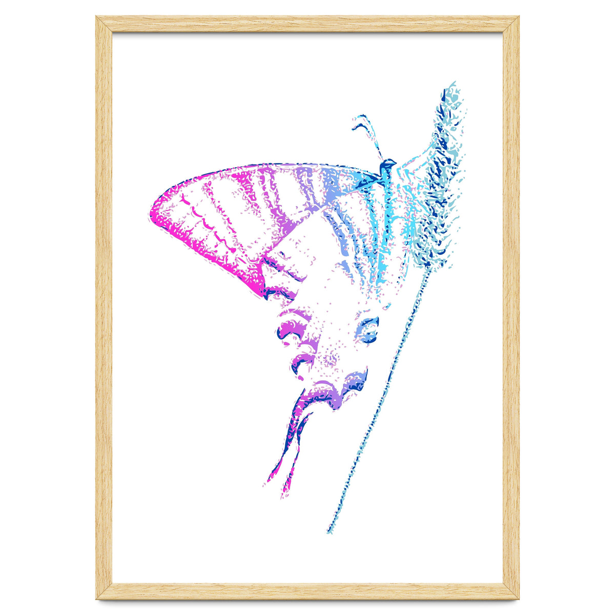 Swallowtail On Grass in Pinquoise