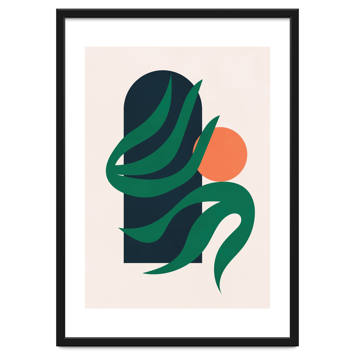 Mid Century Modern Botanical Geometric Art