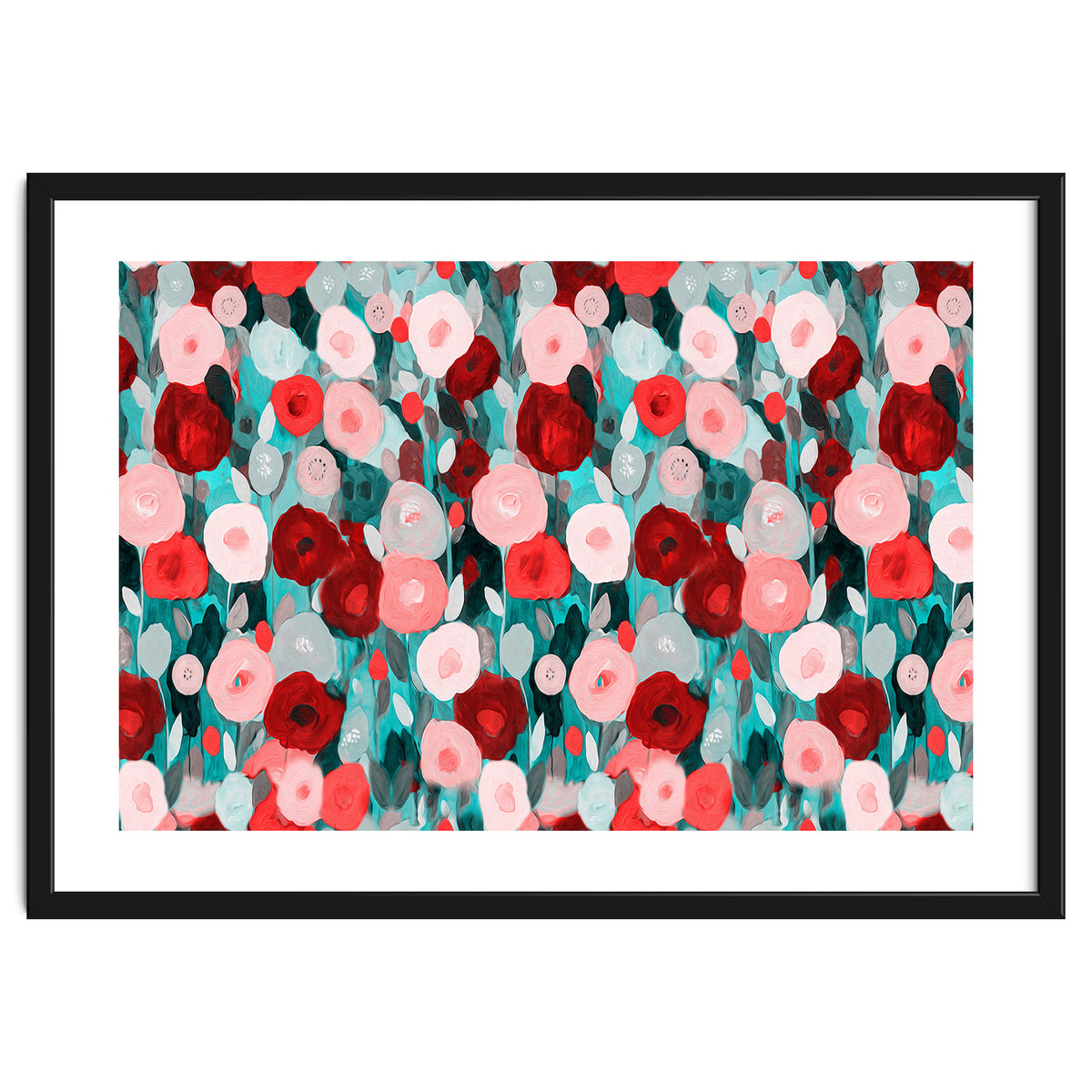 Abstract flower garden acrylic painting