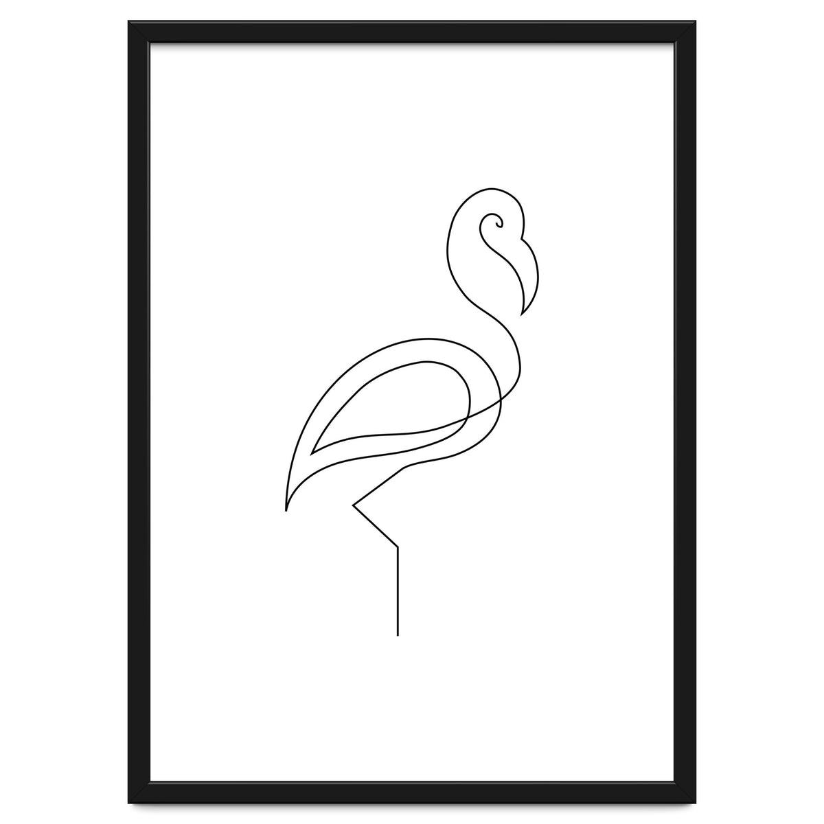 One Line Art Flamingo