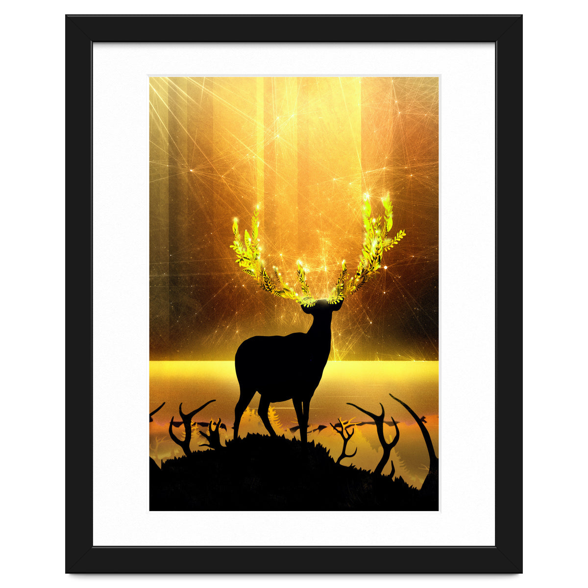 Greenery Deer Golden Sun