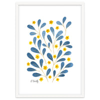 Springtime Floral | Blue and Yellow