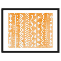Abstract boho tribal pattern in pastel orange