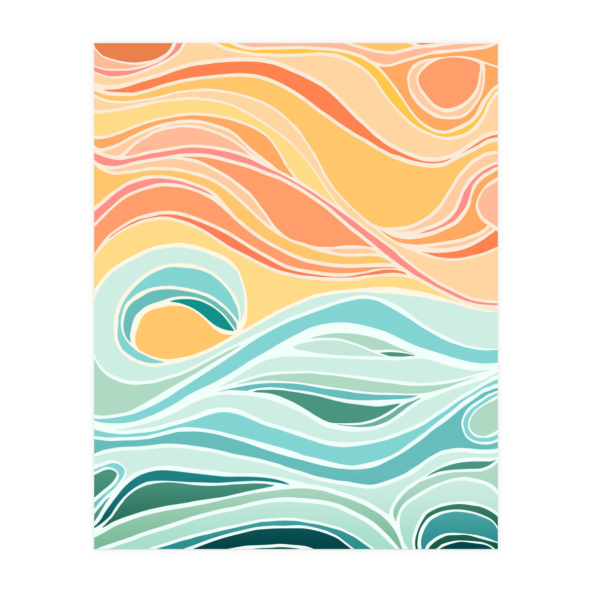 Sky And Sea Abstract (Print Only)