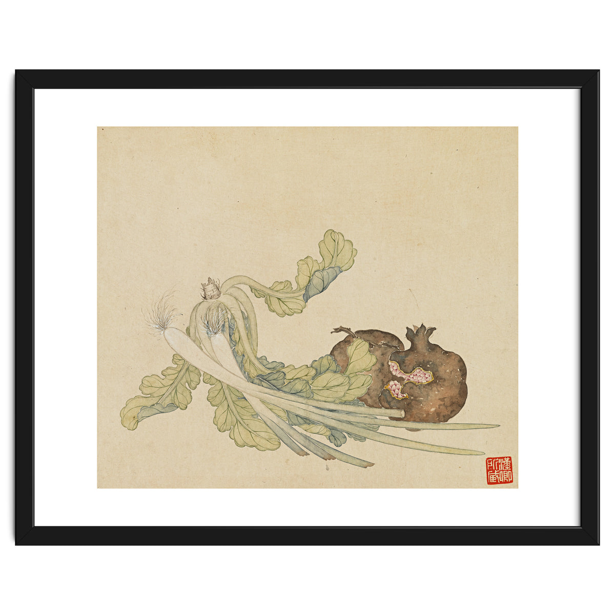 Wang Chengyu ~flowers, Vegetables, Pomegranates, Onions, Chinese Cabbage, Vegetables