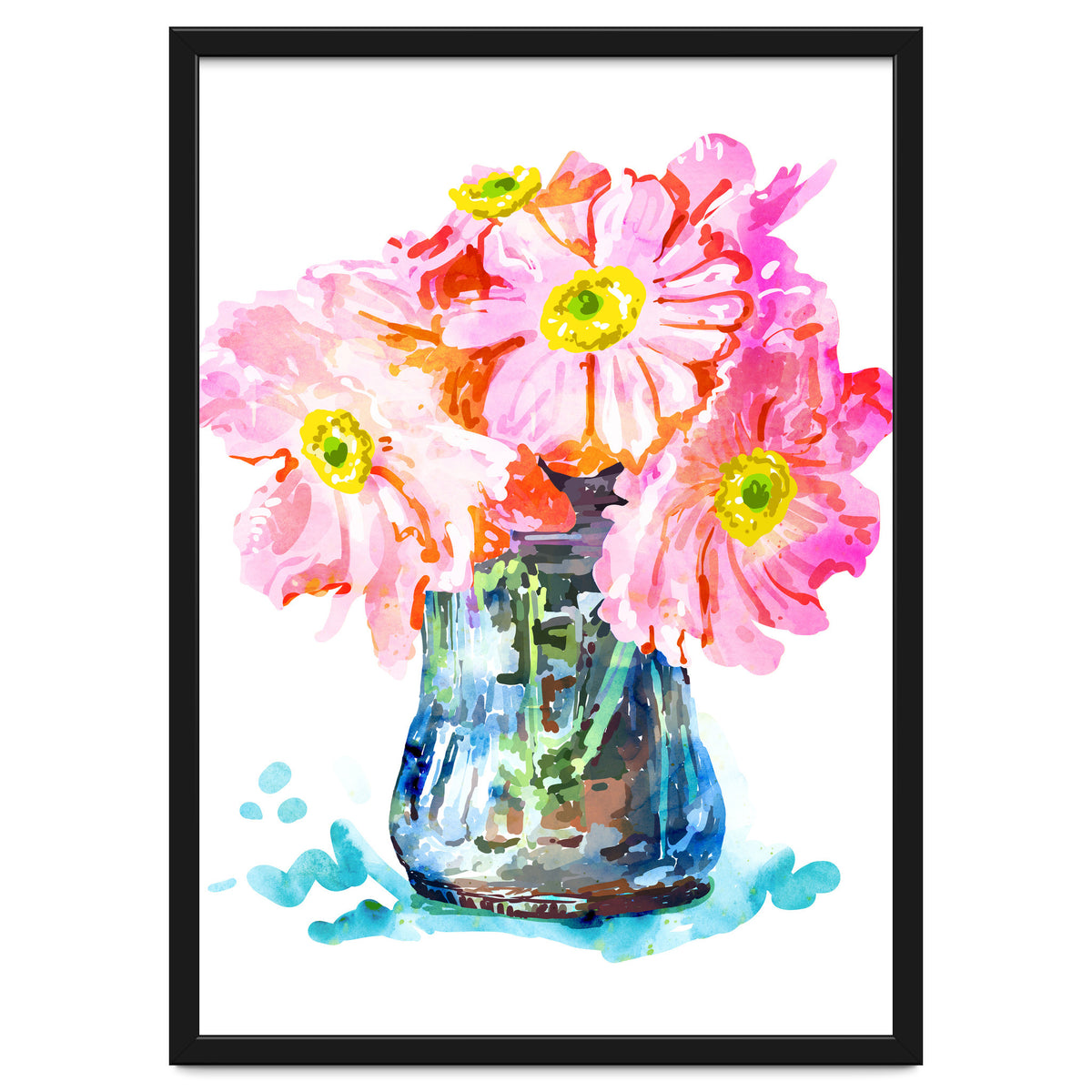 Watercolor Flower Pot