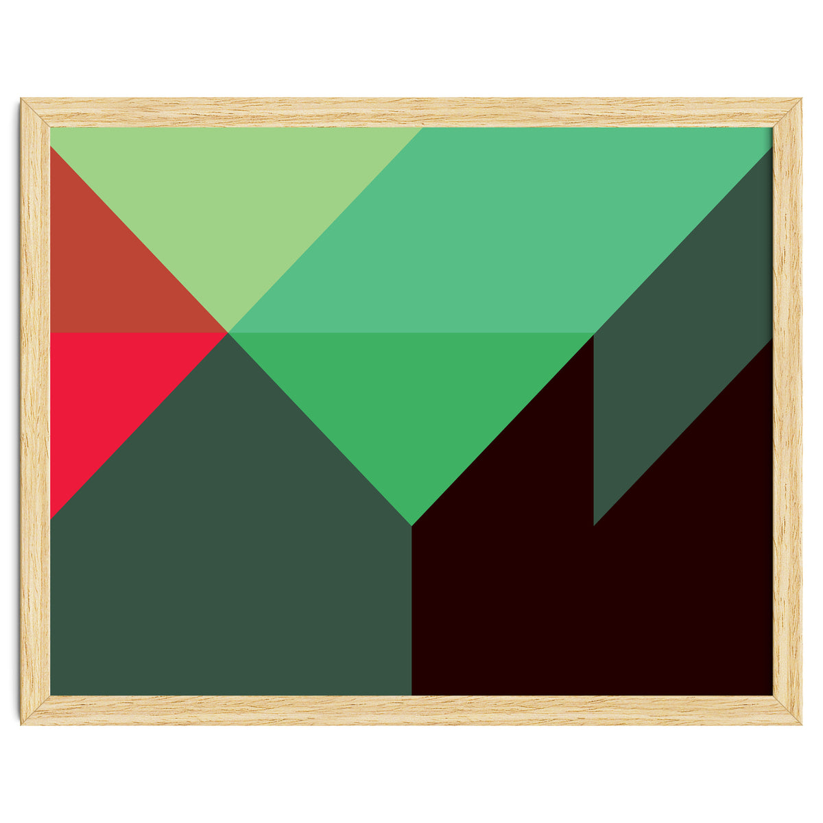 Geometric Shapes No. 30 - red, green & black