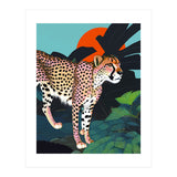 The Cheetah, Tropical Jungle Animals, Mystery Wild Cat, Wildlife Forest Vintage Nature Painting (Print Only) thumbnail