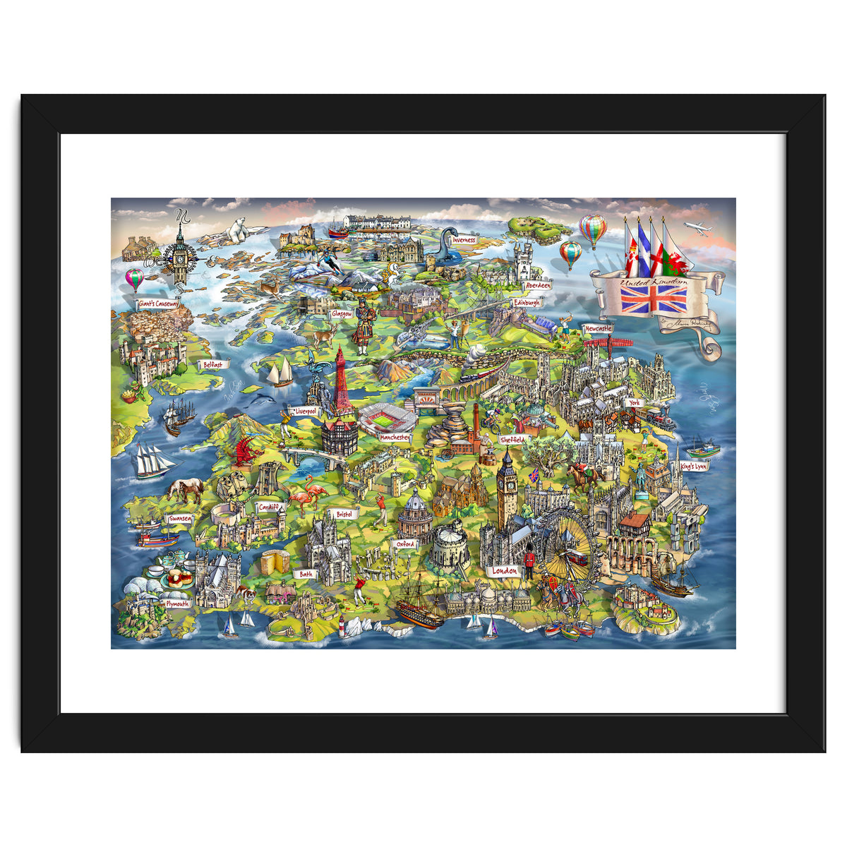 Illustrated Map Of The United Kingdom