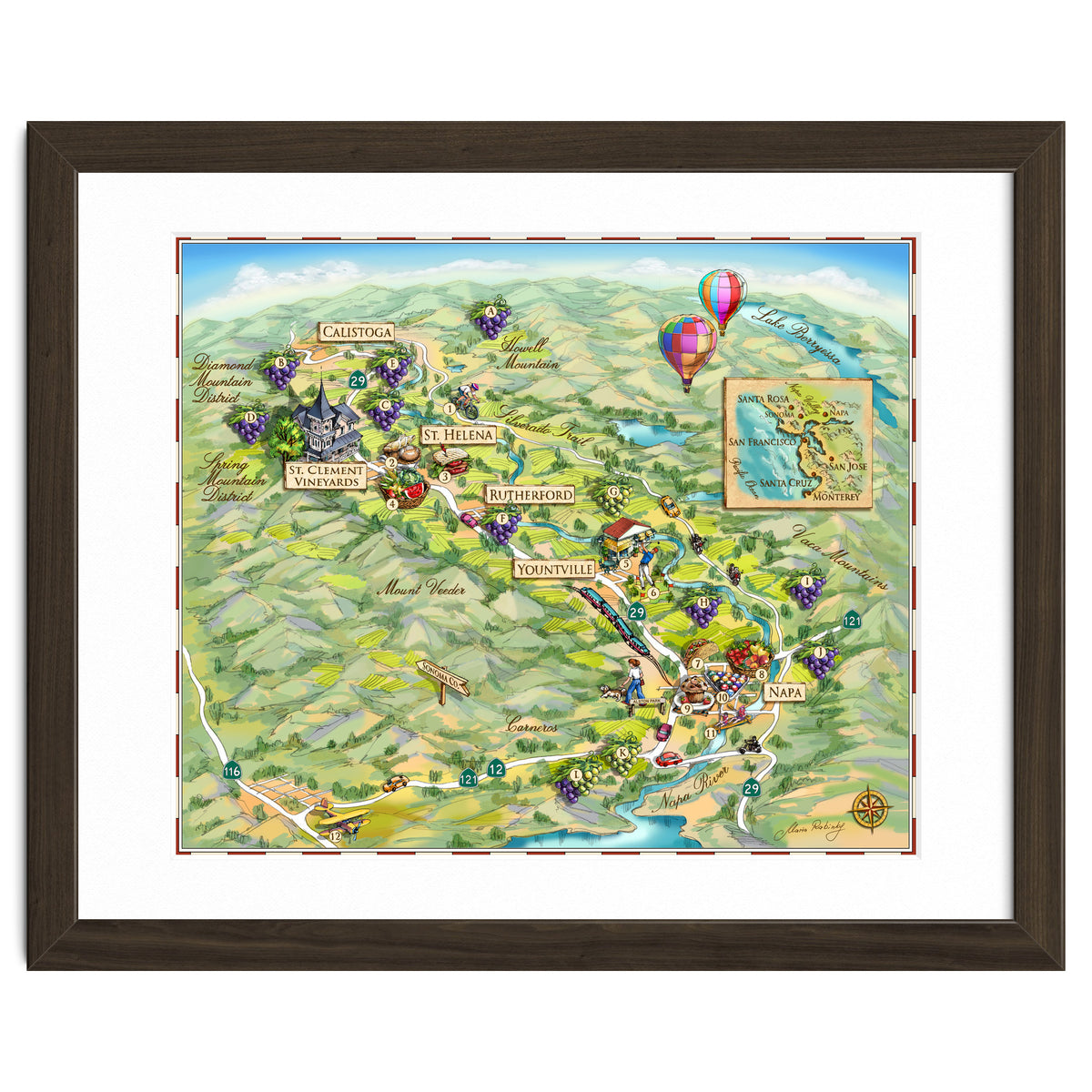 Napa Valley Illustrated Map