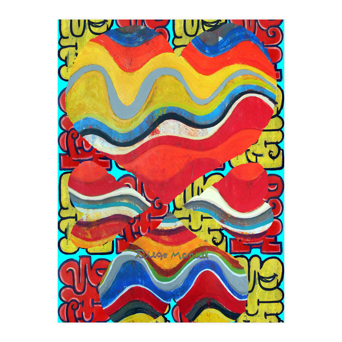 4 Corazones Tapiz 7 (Print Only)