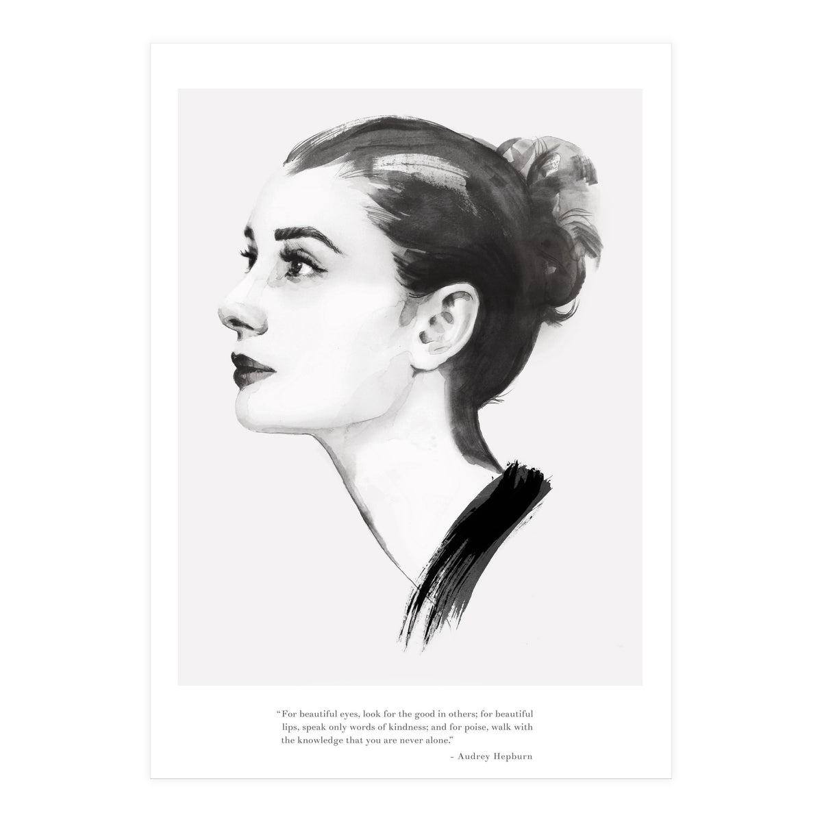 Audrey Hepburn, Quote Black (Print Only)