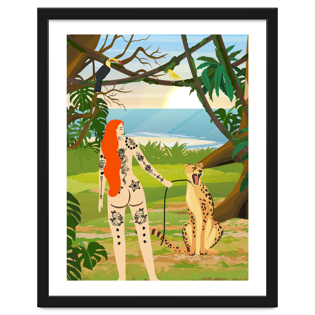 Tattooed Girl with Cheetah