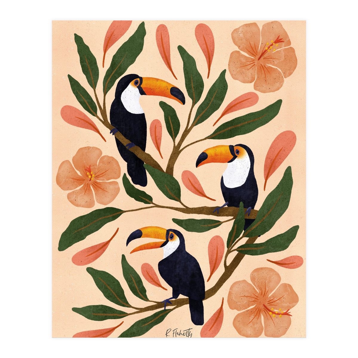 Toucans in the Hibiscus (Print Only)