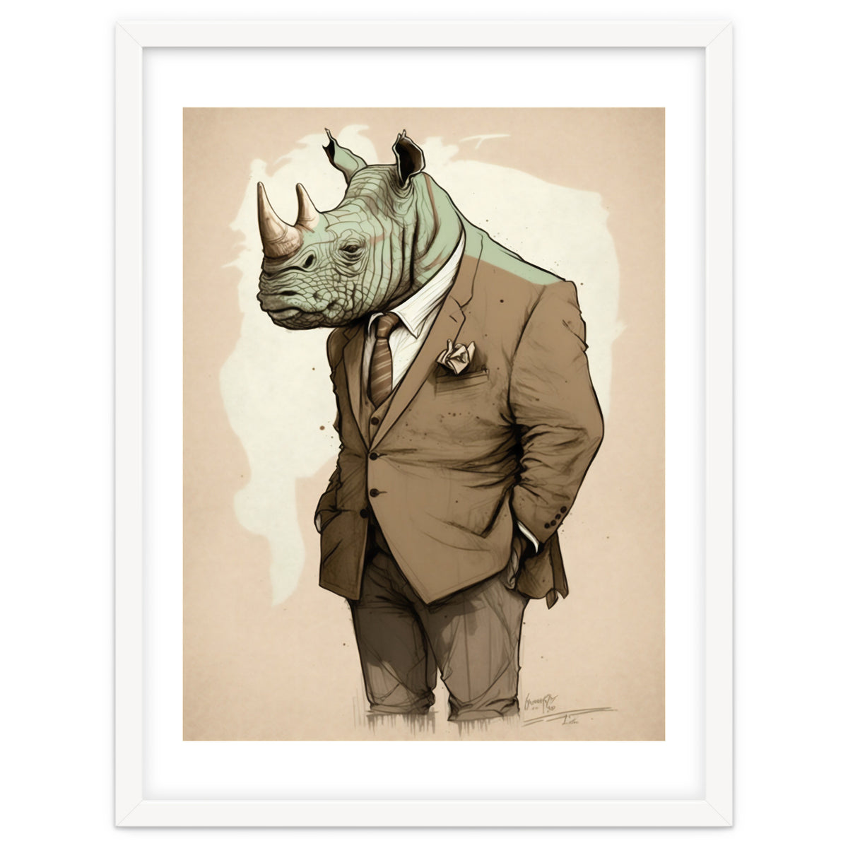 Dapper Rhino Fashion Sketch