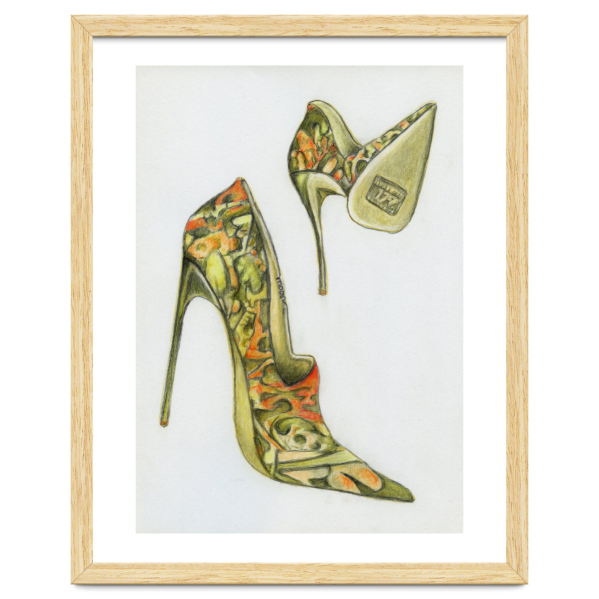 Green stiletto shoes