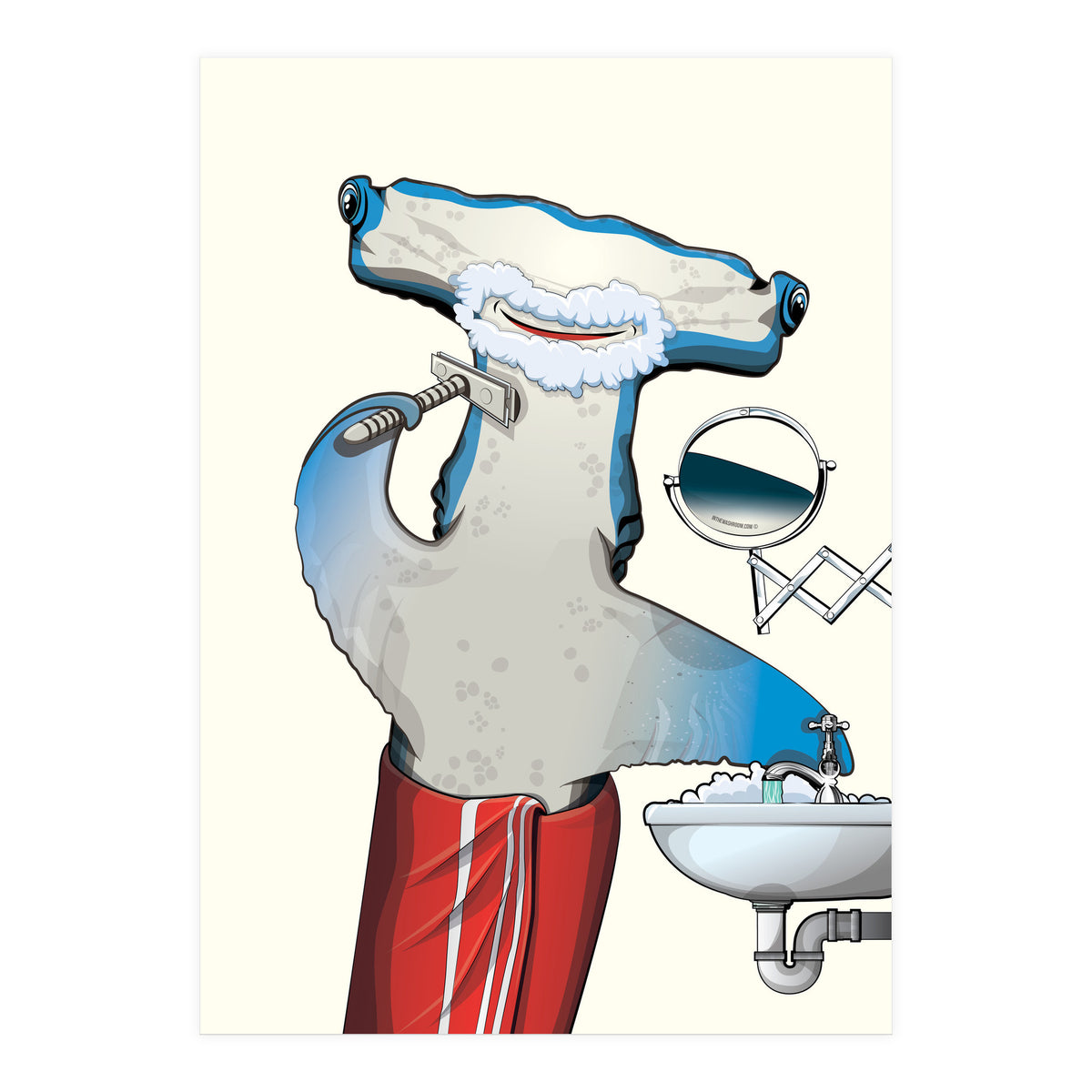Hammerhead Shark Shaving (Print Only)