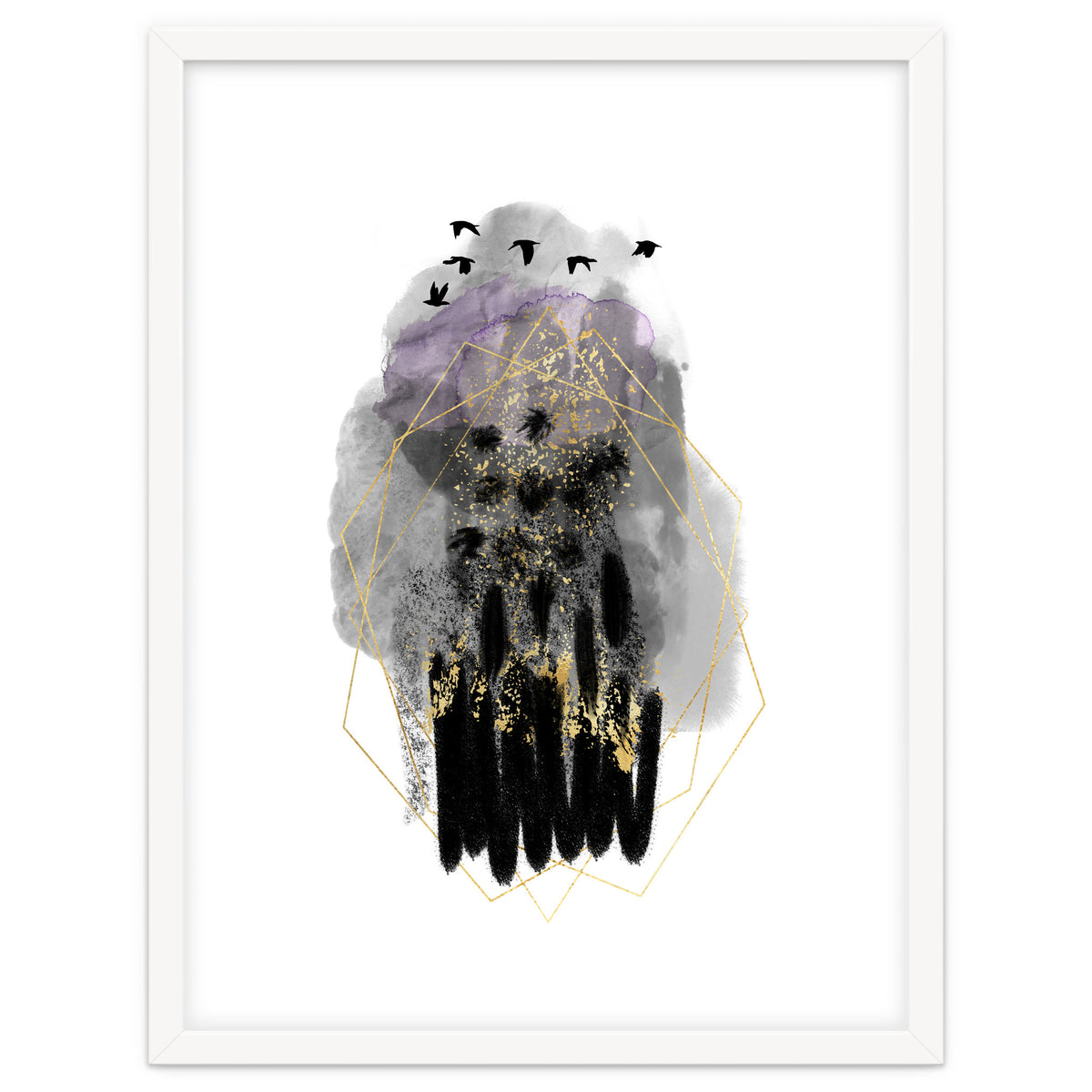 Abstract watercolour calm before the storm