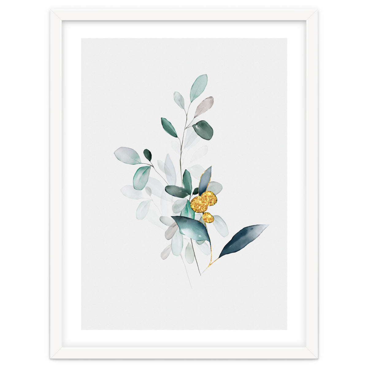 Modern Botanical Gold & Sage Study 02
