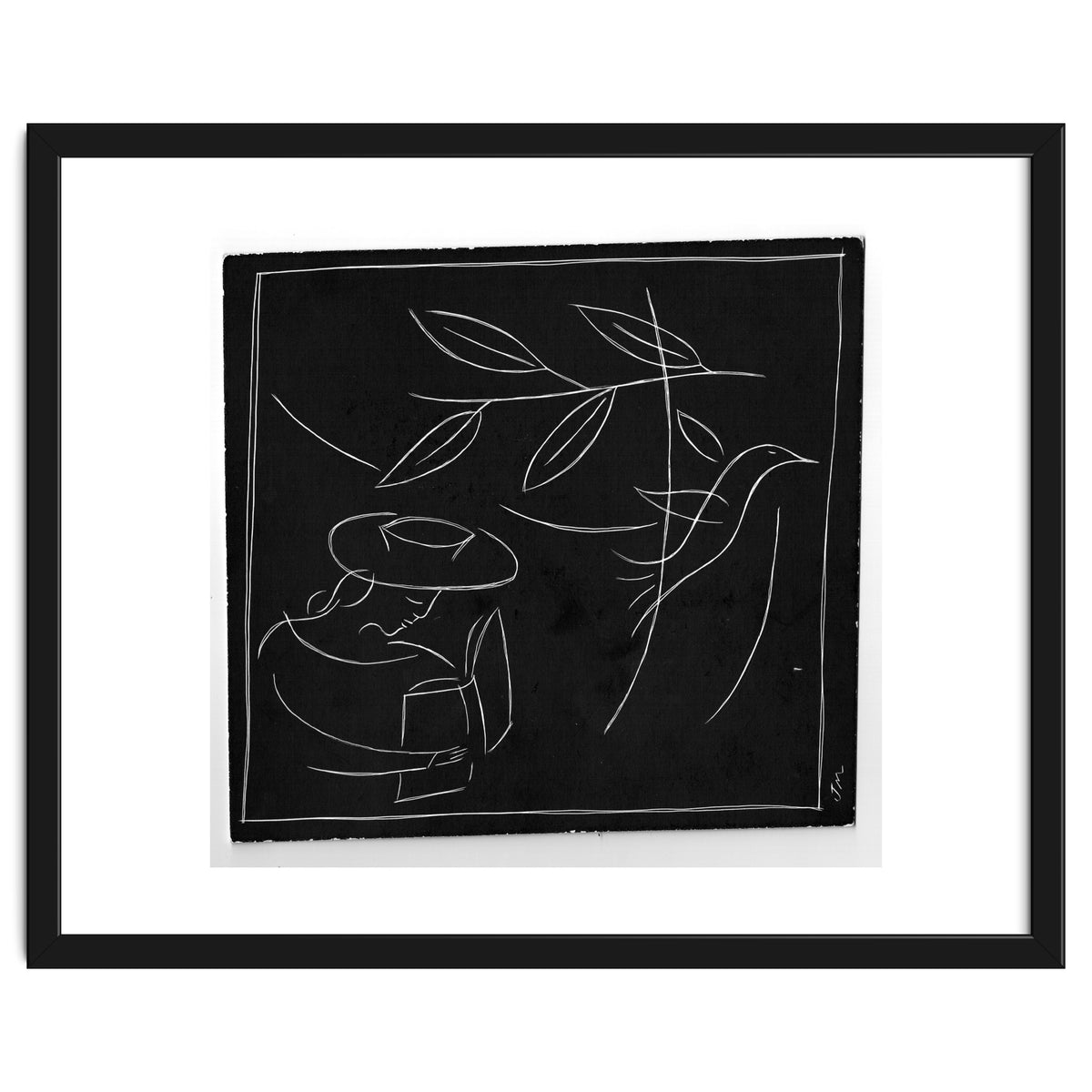 Woman With Bird And Book