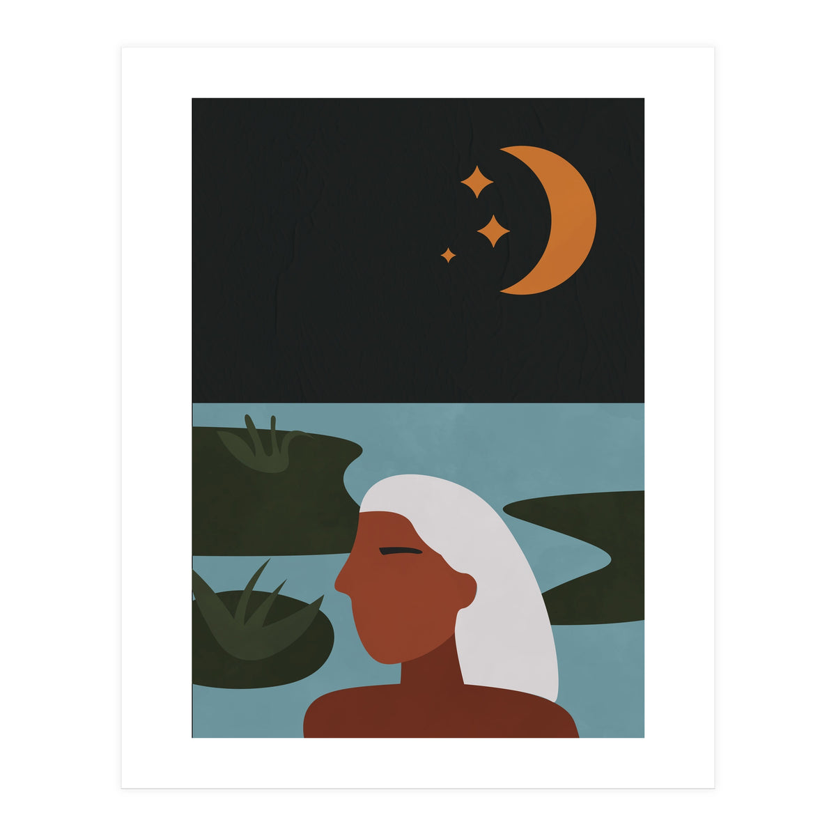 Boho Style Woman At The Lake (Print Only)