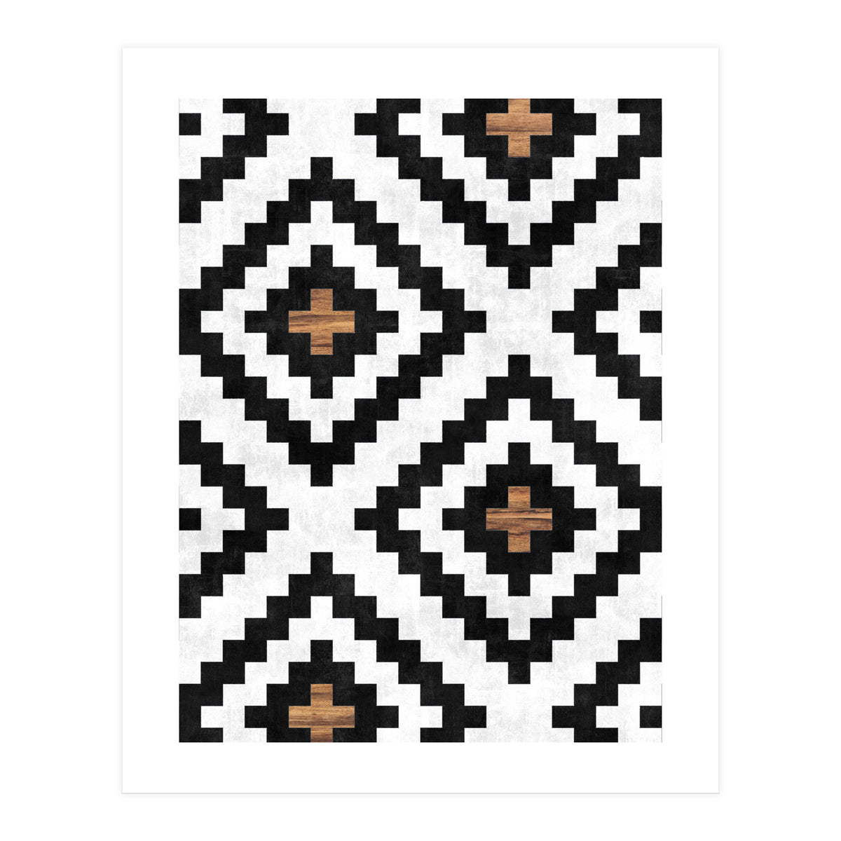 Urban Tribal Pattern No.16 - Aztec - Concrete and Wood (Print Only)