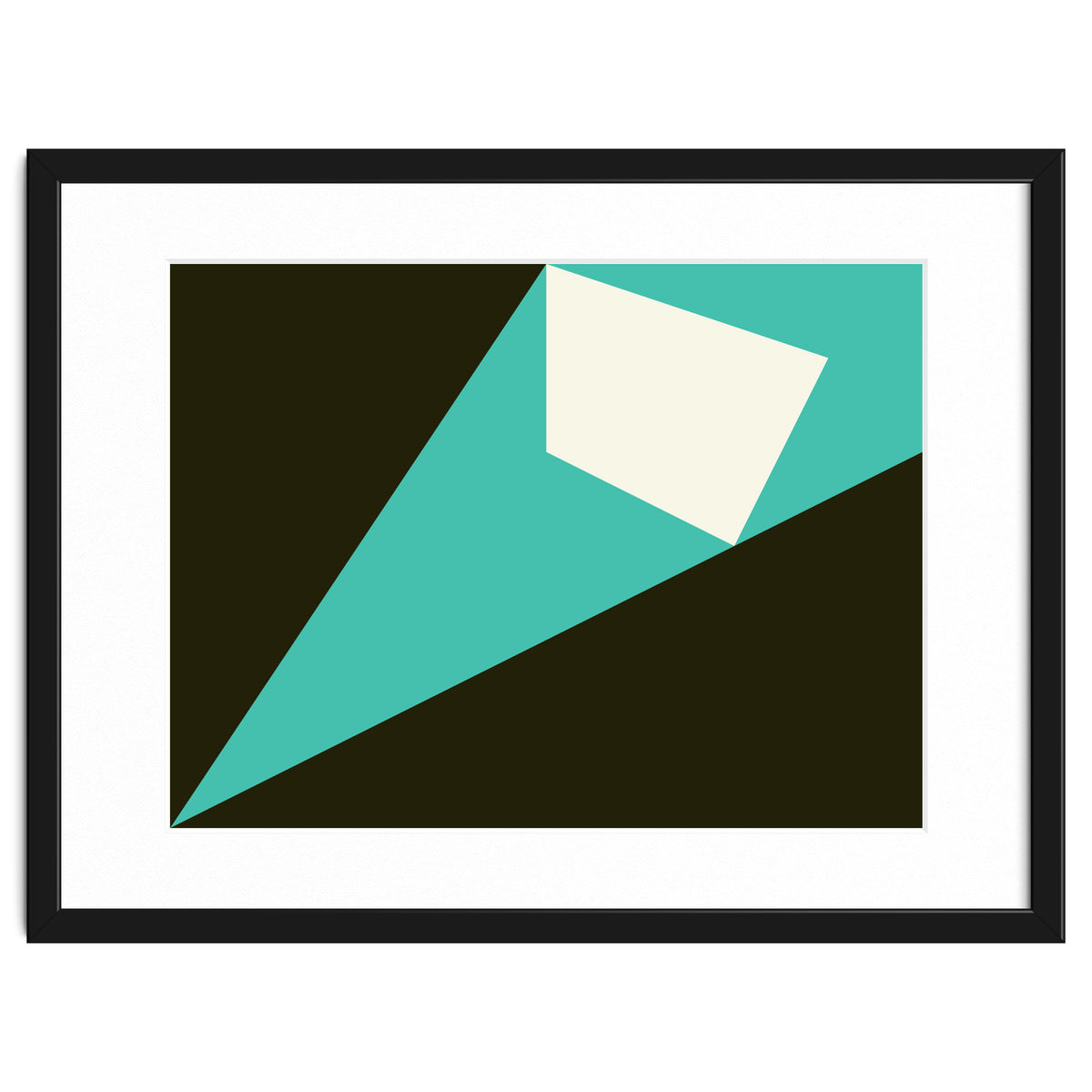 Geometric Shapes No. 72 - turquoise, white & black