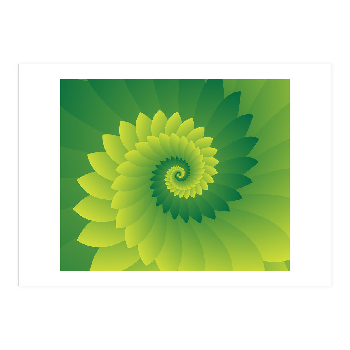 Abstract Digital GREEN FLORA 3D ART (Print Only)