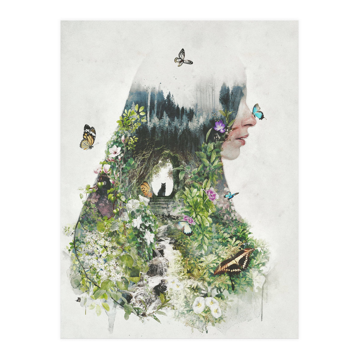 Cat in the Garden (Print Only)