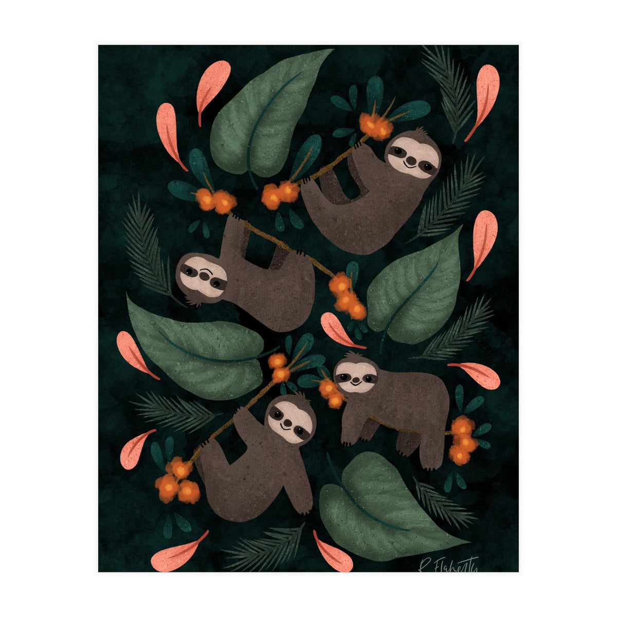 Floral Sloths (Print Only)