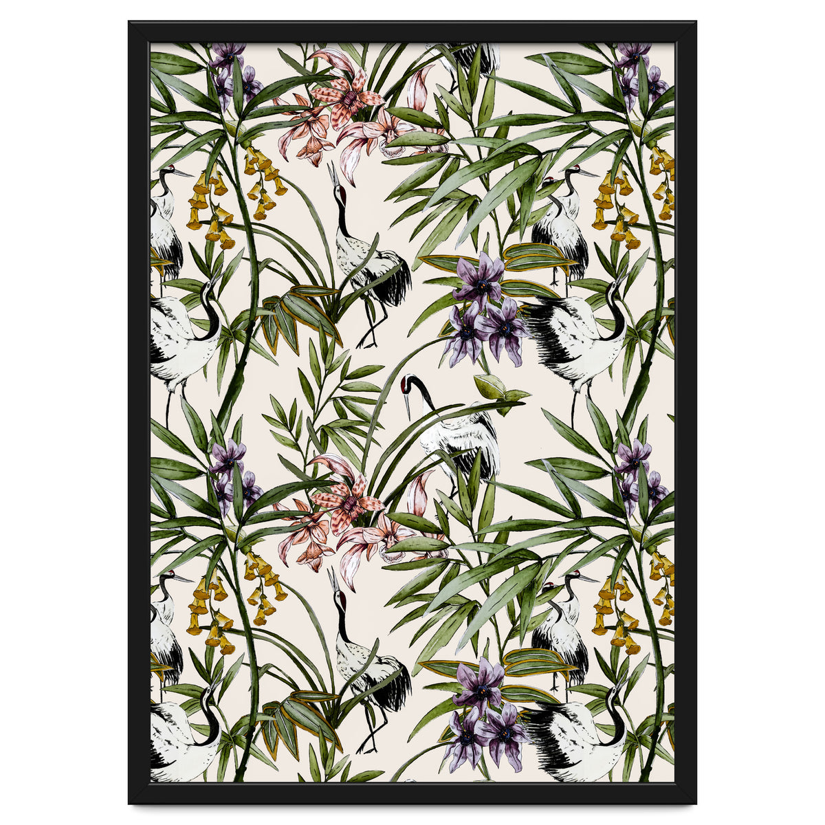 Asian crane pattern - 02