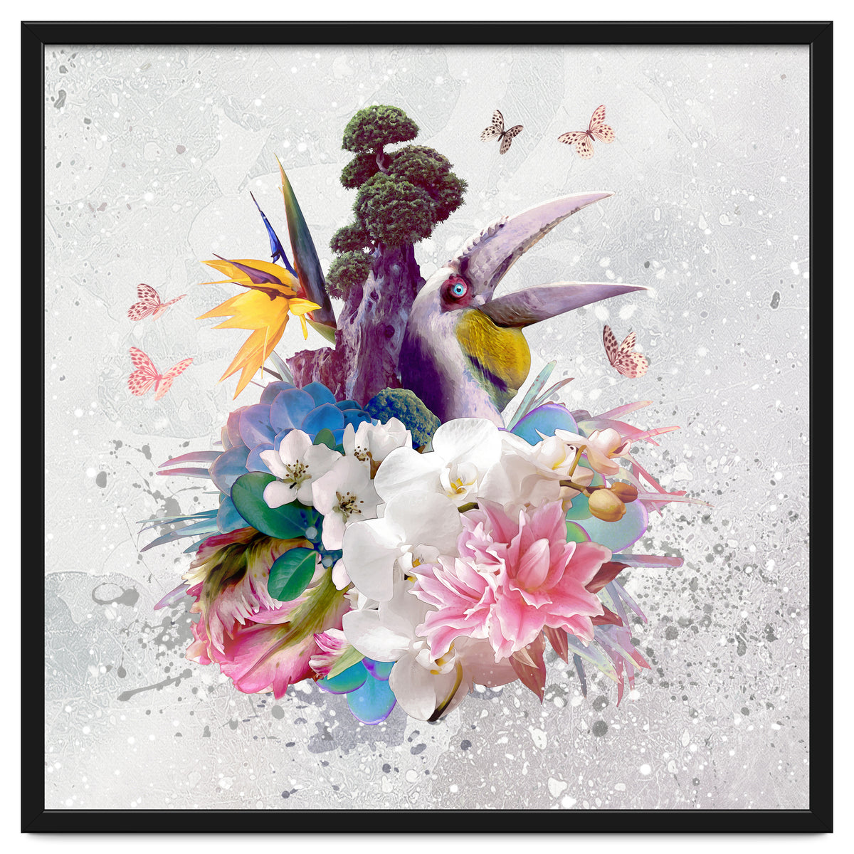 Floral Hornbill Grey