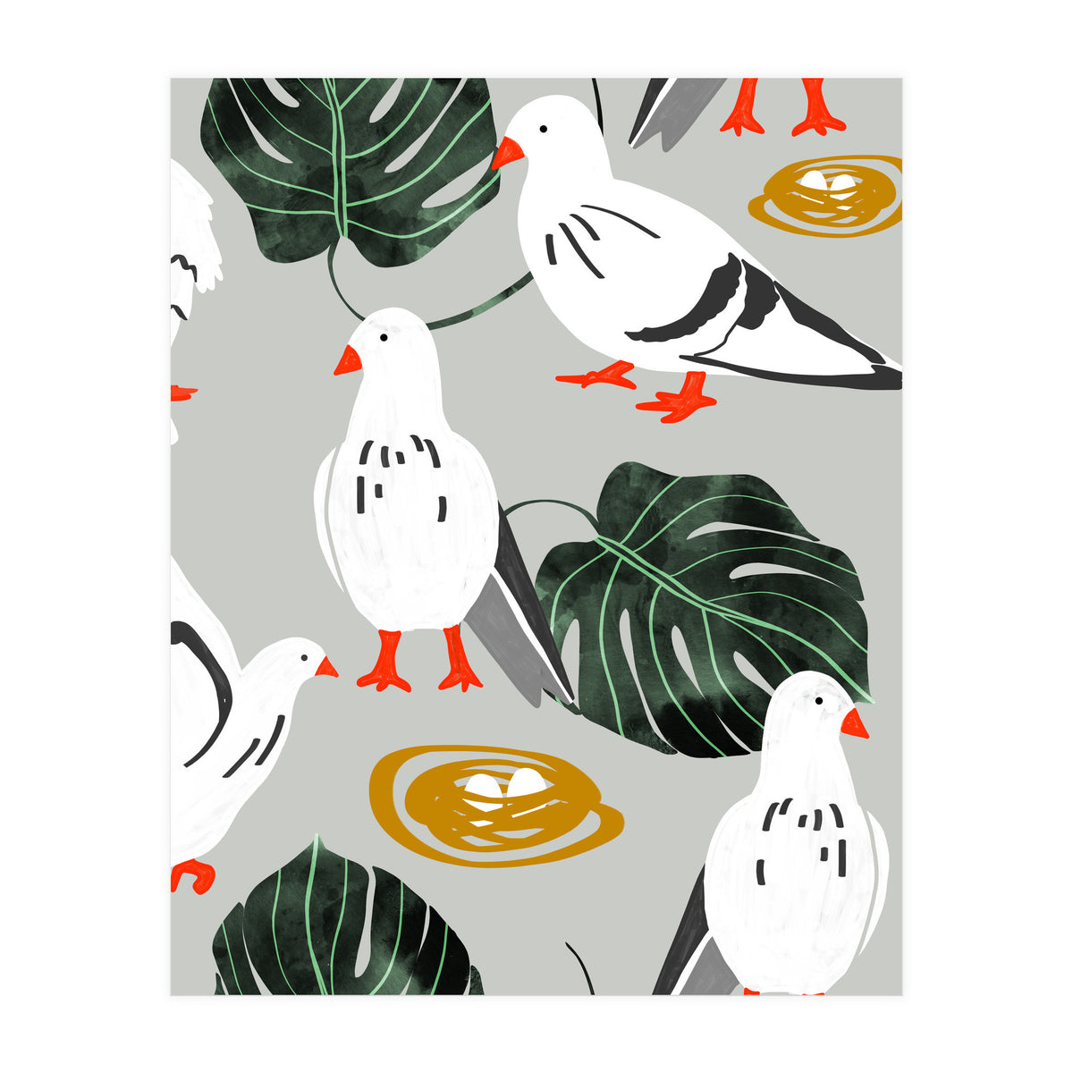 White Pigeons (Print Only)