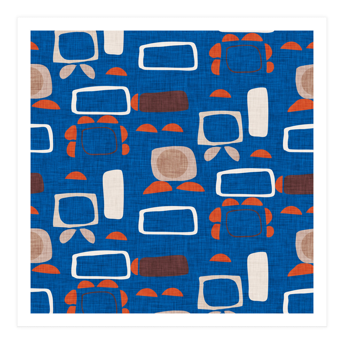 Mod Shapes Blue  (Print Only)