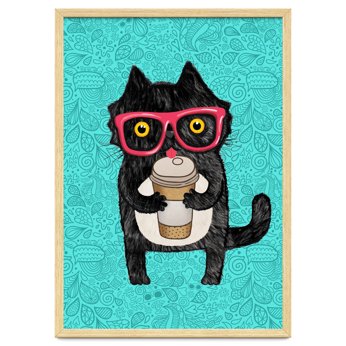 Cute Coffee cat and doodles