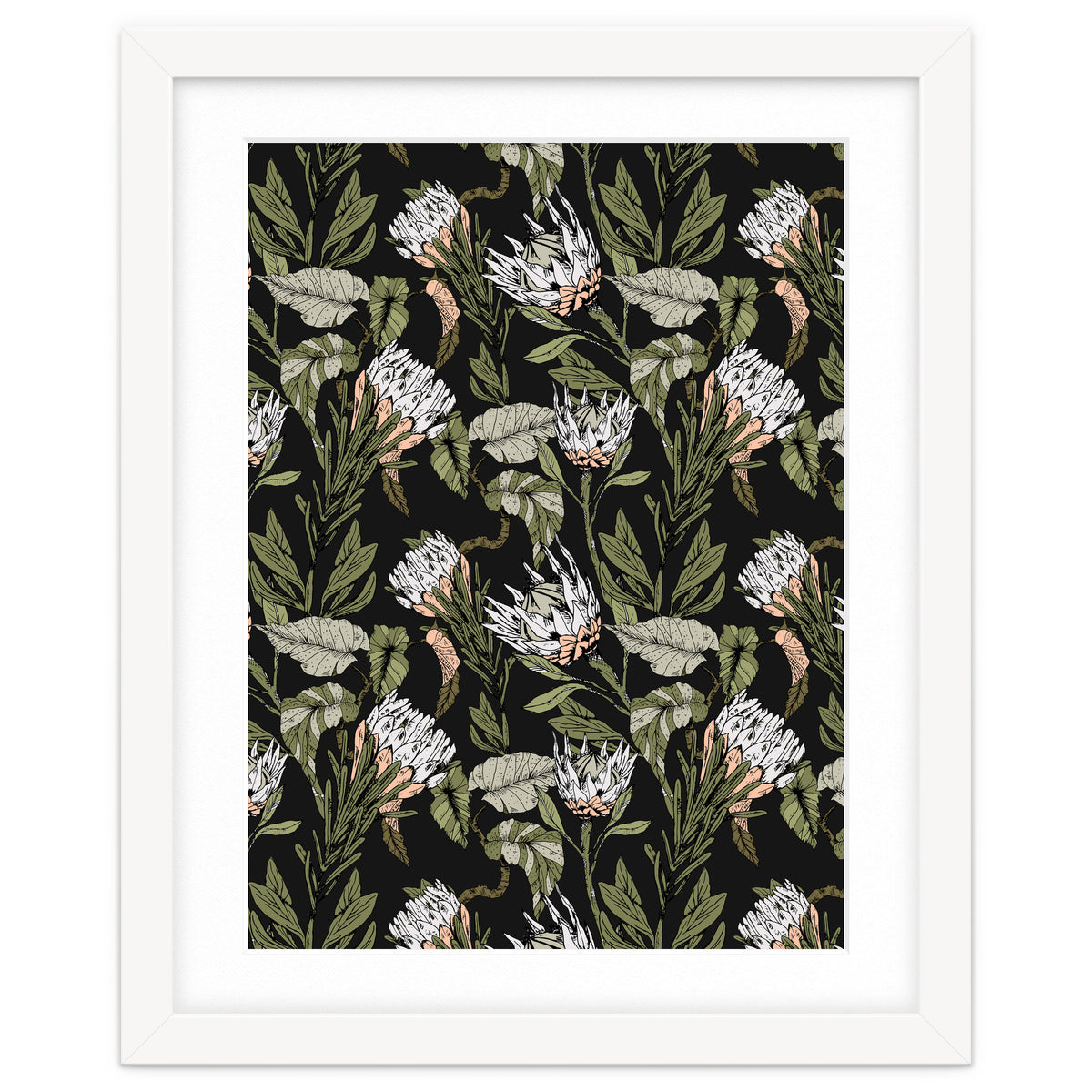 Dark pattern botanical boho