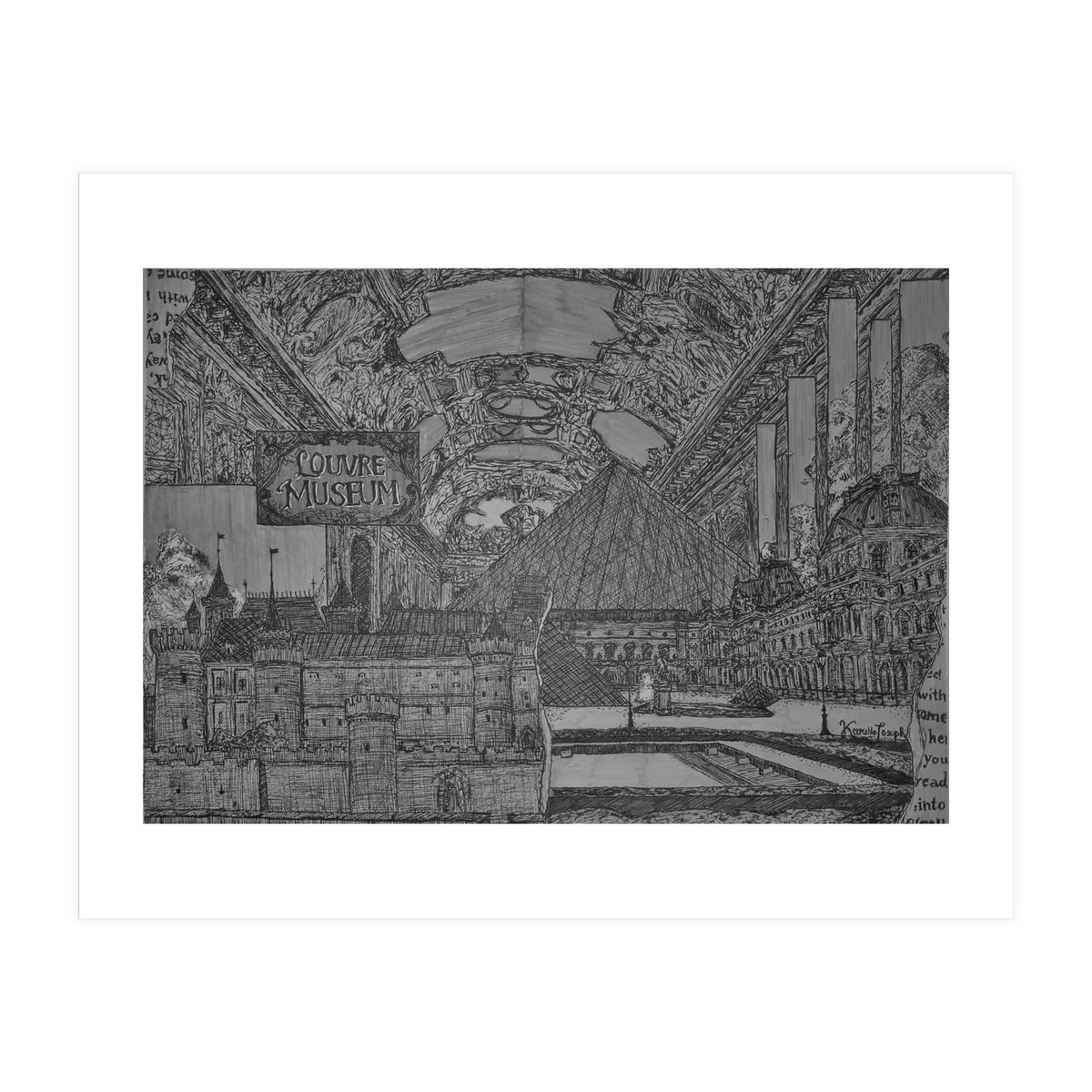 Louvre Museum B&W (Print Only)