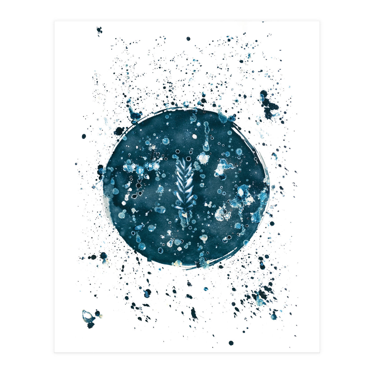 Indigo Blue Botanical Leaves No. 8 (Print Only)