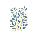 Springtime Floral | Blue and Yellow (Print Only) thumbnail