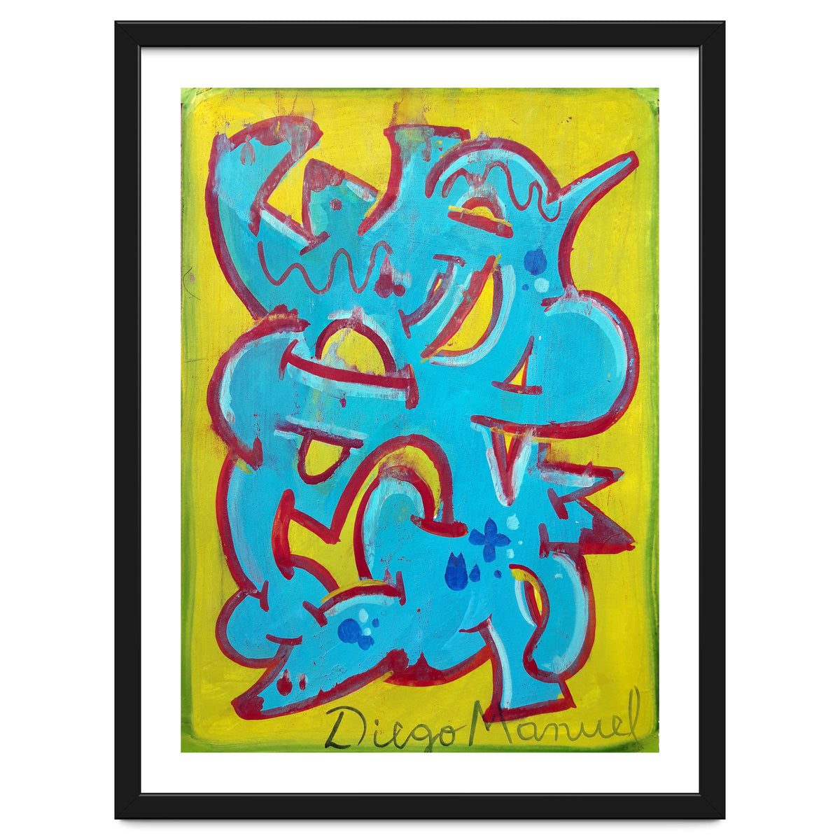 Forma Celeste Sobre Amarillo 3