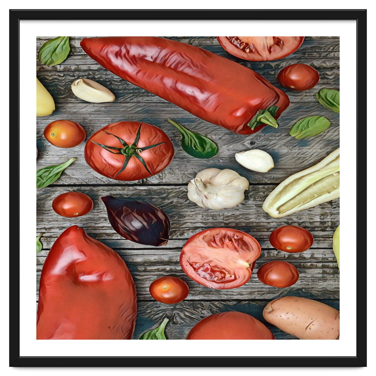 Tomatoes and bell peppers, healthy table