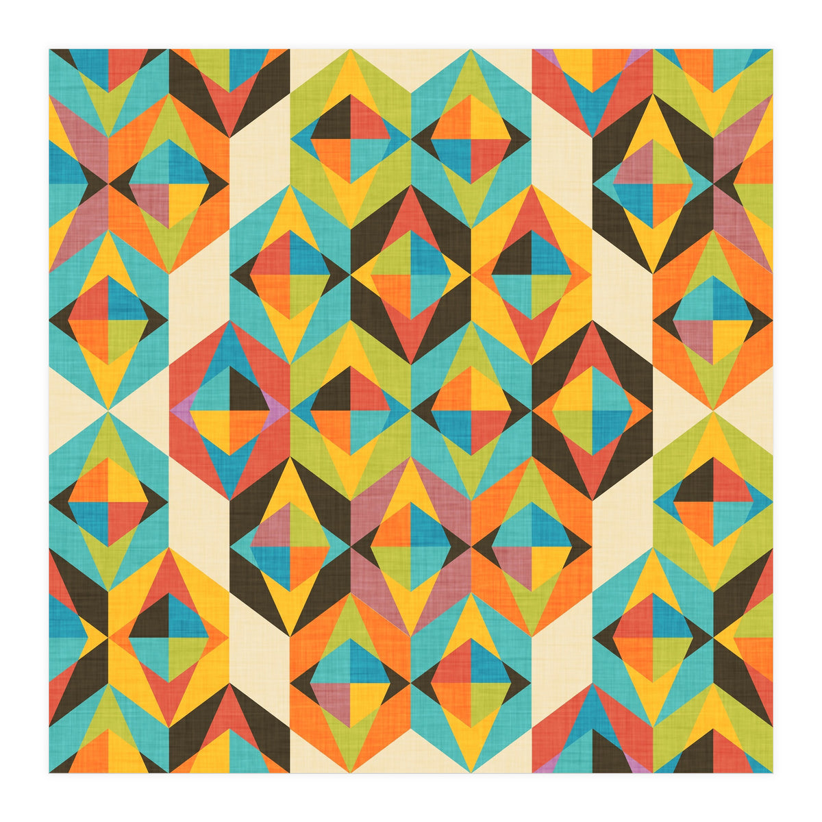Retro Color Block Kaleidoscopic  (Print Only)