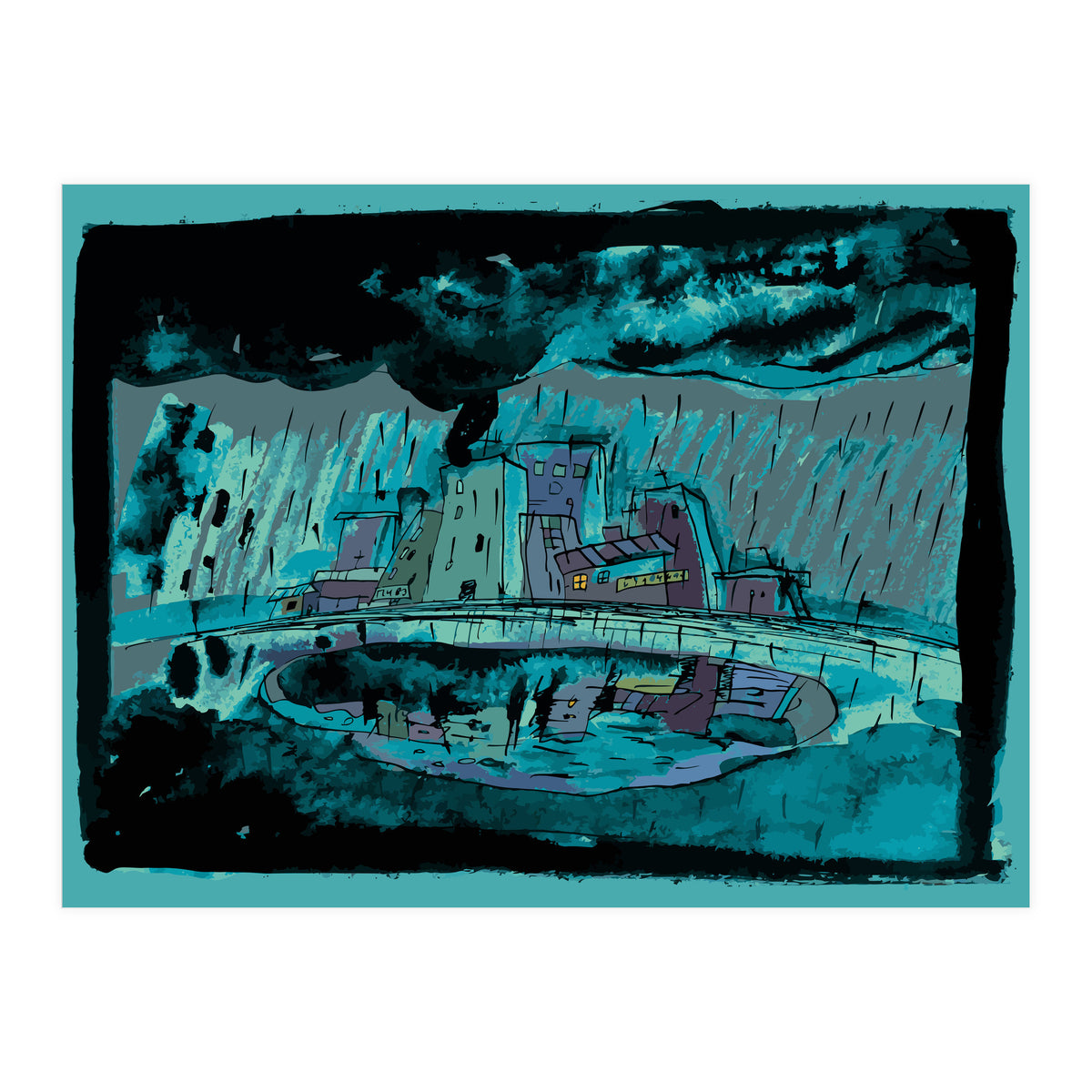 Autumn Rain in the Old City (Print Only)