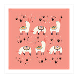 White Llamas In Pink Desert (Print Only) thumbnail