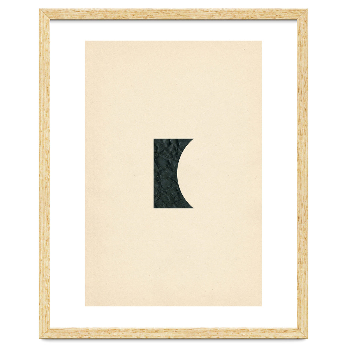 Cut black shape on beige