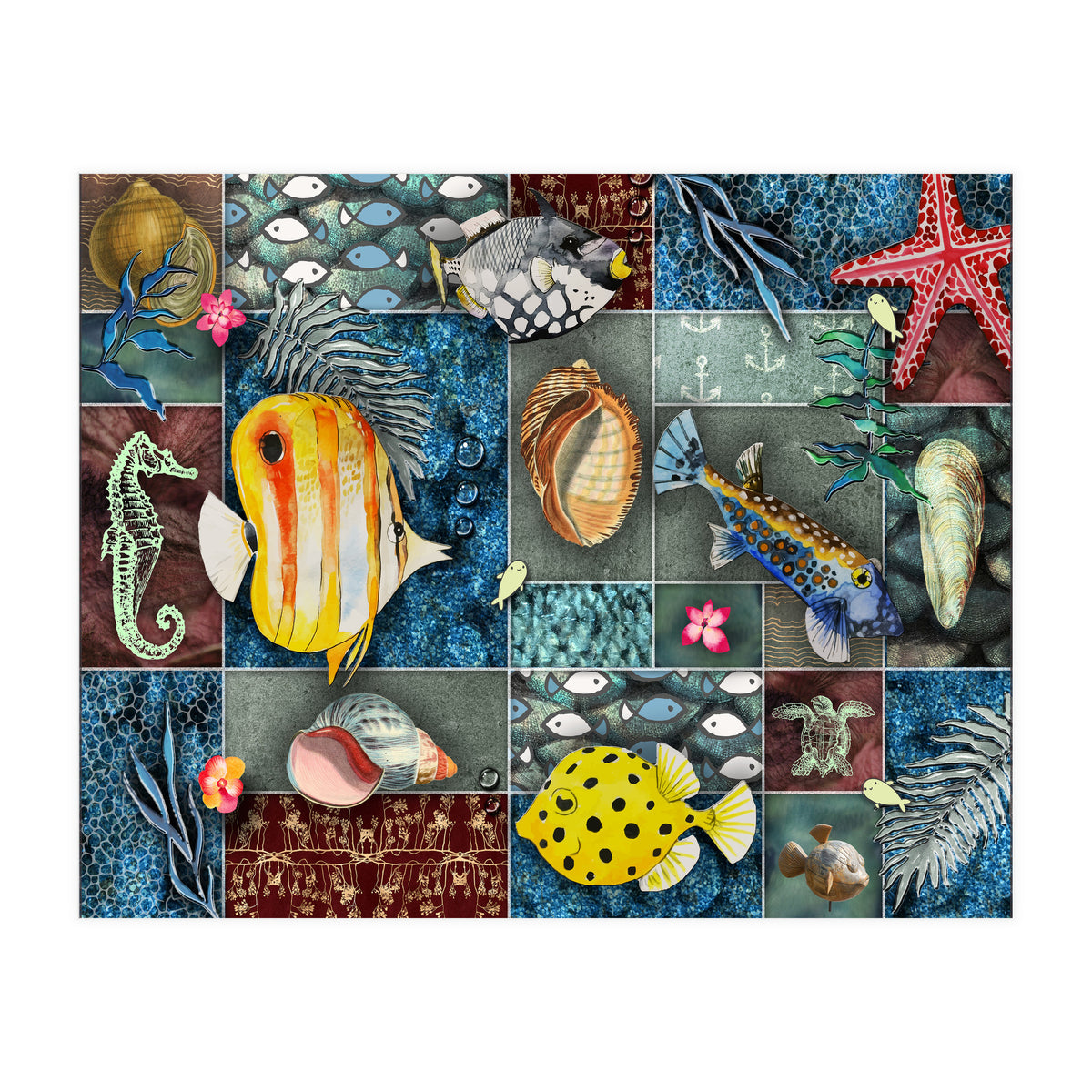 Sea Life Collage (Print Only)