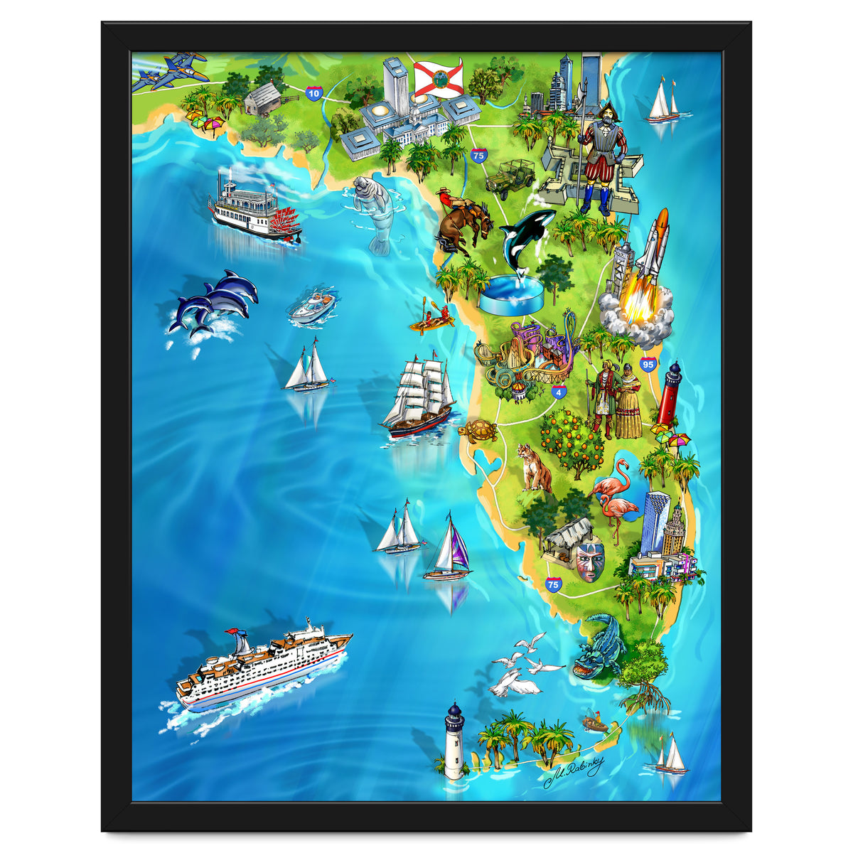 Florida Illustrated Map